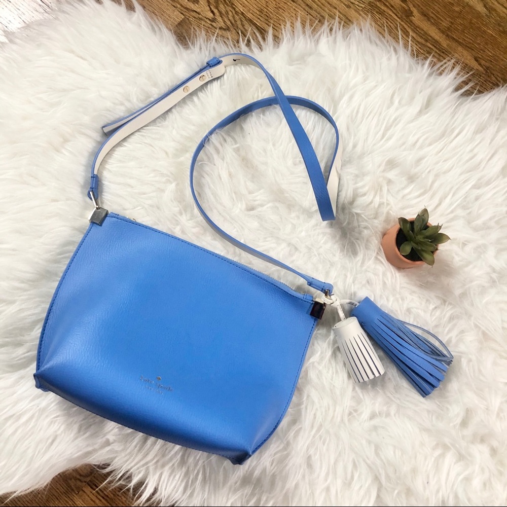 Kate Spade sky blue tassel crossbody.